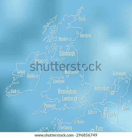 Creative Great Britain map and Ireland.