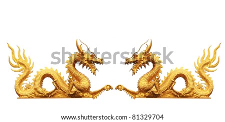 Gold Dragon On White Background Stock Photo 81329704 : Shutterstock