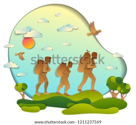 Similar – Image, Stock Photo Man is cutting wild oregano in the mountain