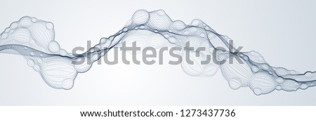 Abstract vector flowing wide wallpaper background. Biological mutation, microscopic virus, dotted particles shape, nano technology. Abstract flowing wide wallpaper background.