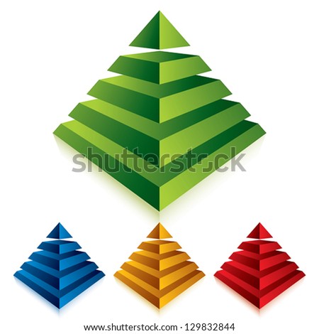 Pyramid icon isolated on white background, vector.