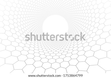 Technology and science vector background, tech abstraction with hexagons mesh electronics and digital style in 3D dimensional perspective, abstract illustration.