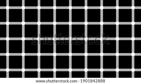 Do you see the dots, they do not exist. Classic optical illusion made as seamless pattern, vector design image.