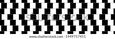 Are these lines parallel and horizontal, yes they are. Classic optical illusion made as seamless pattern, vector design image.