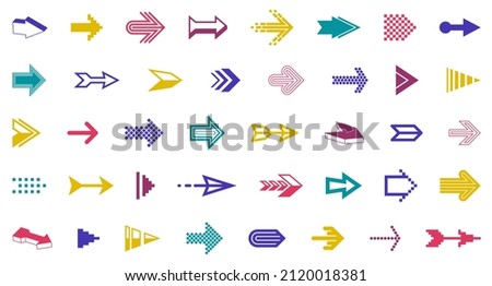 Arrows vector big set of different shapes styles and concepts, cursors for icons or logo creation, graphic design elements for web or print.