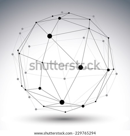 Spatial vector contrast digital eps8 object, geometric dimensional technology wireframe element.