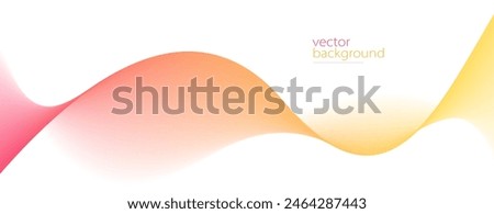 Curve shape flow vector abstract background in red and yellow gradient, motion art, 