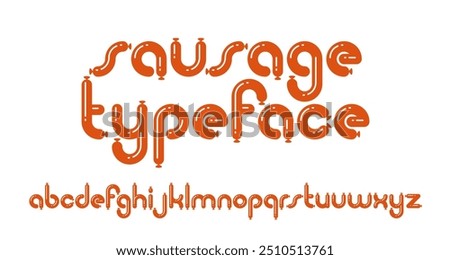 Simple geometric minimal vector font letters looks like balloons or sausages, funny typography alphabet, celebration cartoon happy and joyful typeface.