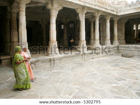 Indian women in ancient Jane Temple, India