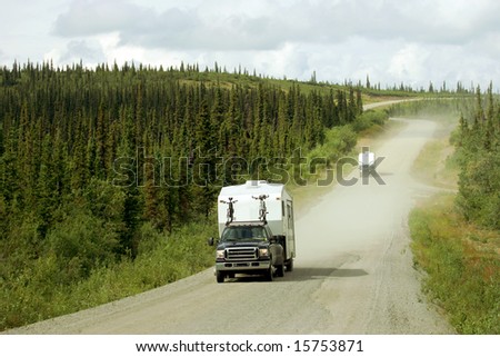 RV on Dempster Highway above Arctic Circle, Canada