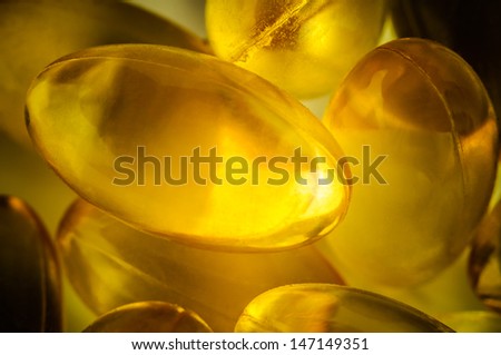 Cod liver oil capsules macro