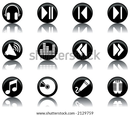 a set of musical themed icons