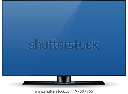 edgeless, ultra thin, high definition (HD) television set in black