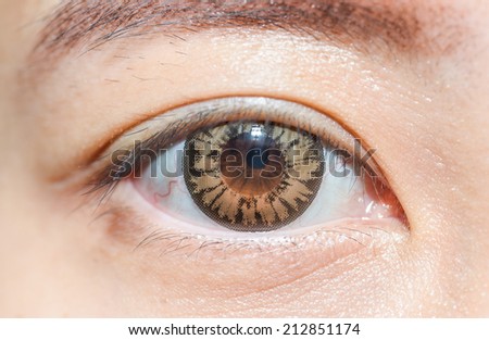 Macro image of human right eye .