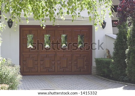Wood garage door