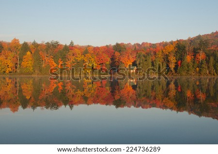 Beautiful autumn landscape highlights the colorful beauty of the changing leaves