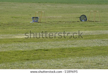 golf balls at the driving range