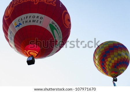 CHIANG MAI, THAILAND - NOV 26 : Balloon floating to sky during Thailand international balloon festival 2011 on 26 Nov 2011 at Prince Royal\'s college in Chiang Mai
