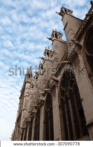Notre-Dame , France - beautiful gothic style architecture of France .