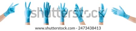 Similar – Image, Stock Photo hands in blue lab gloves working with a culture dish in a laboratory