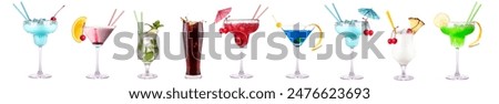 Similar – Image, Stock Photo Blue drink and bartender tools on table