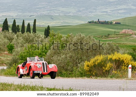 TUSCANY, ITALY - MAY 13: unidentified drivers in old Fiat transit during the stage Bologna-Roma of the \