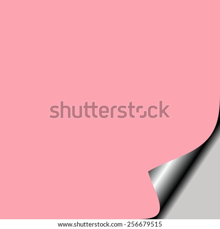 Pink stationary with abstract page curl at bottom