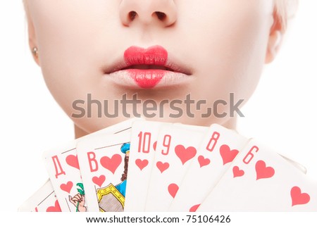 fashion queen of hearts with maps, on a white background
