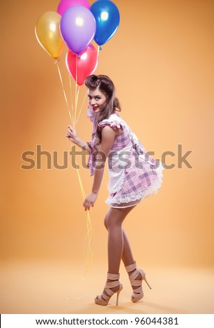 beautiful pin up with balloons