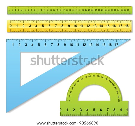 The three rulers and one protractor