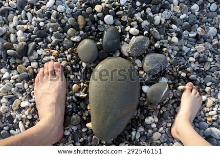 family feet and feet by Pebble,happy and nice view,china
