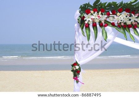 Gate for a wedding on a tropical beach  china