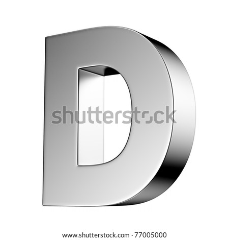 Letter D From Chrome Solid Alphabet. There Is A Clipping Path Stock ...