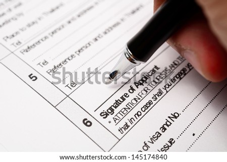 Filling in personal details on an application form