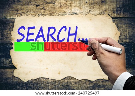 Hand writing search message