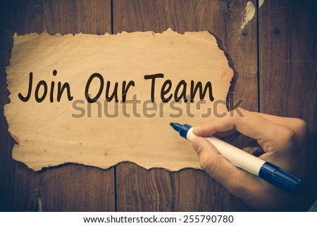 Join Our Team Concept write