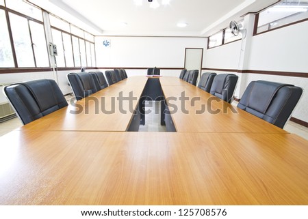 Conference table in conference room