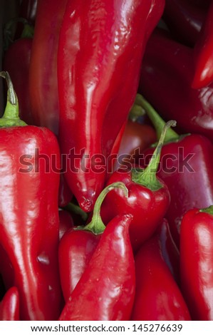 Red Chillies for sale at a farmer\'s market in Switzerland