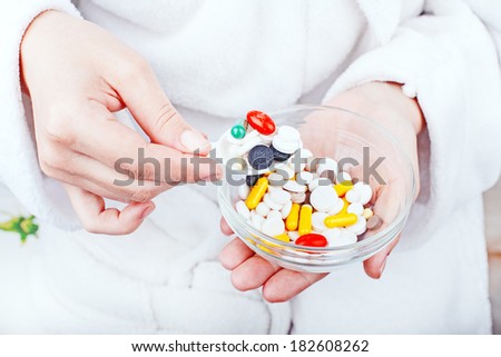 patient eats pills