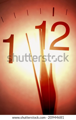 Close Up of Clock Hands in Warm Tone