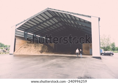 industrial site with steel storage units for heating - vintage retro look
