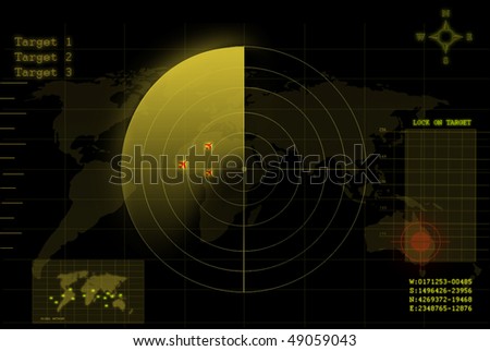 Illustration Of A Yellow Radar Screen - 49059043 : Shutterstock