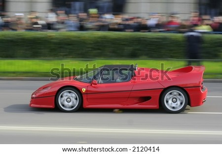 Red Race car at a demonstrative show in Bucharest Ring Tour