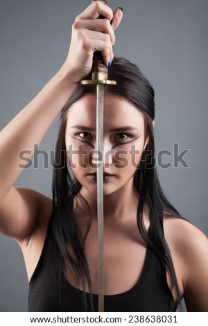 Girl with samurai sword