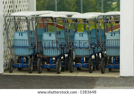 Rental strollers at an amusement park