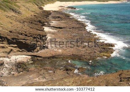 Rugged Pacific Ocean coastline in Makaha, Oahu, Hawaii Foto stock © 