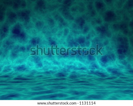 underwater blue green style studio background - 3d render ready for you to add any model or objects