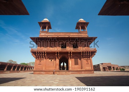 AGRA, INDIA - APRIL 12: FATHEPUR SIKRI as inscribed on the World Heritage List of UNESCO. Which the best preserved collections of Mughal architecture on Apr 12, 2014 in Agra, India.