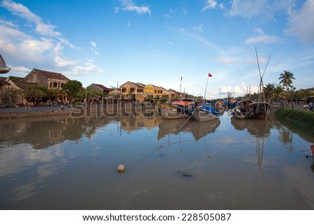 HOI AN, VIETNAM - OCTOBER 21: The Old town was declared a World Heritage Site by UNESCO as a well-preserved example of a Southeast Asian trading port of the 15th to 19th centuries on Oct 21, 2014.