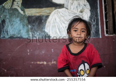 RANONG, THAILAND - FEBRUARY 22: Unidentified Morgan children at fisherman village in Southern Thailand, They are sea-based culture inhabit the coast and islands in the Andaman Sea on Feb 22, 2015.